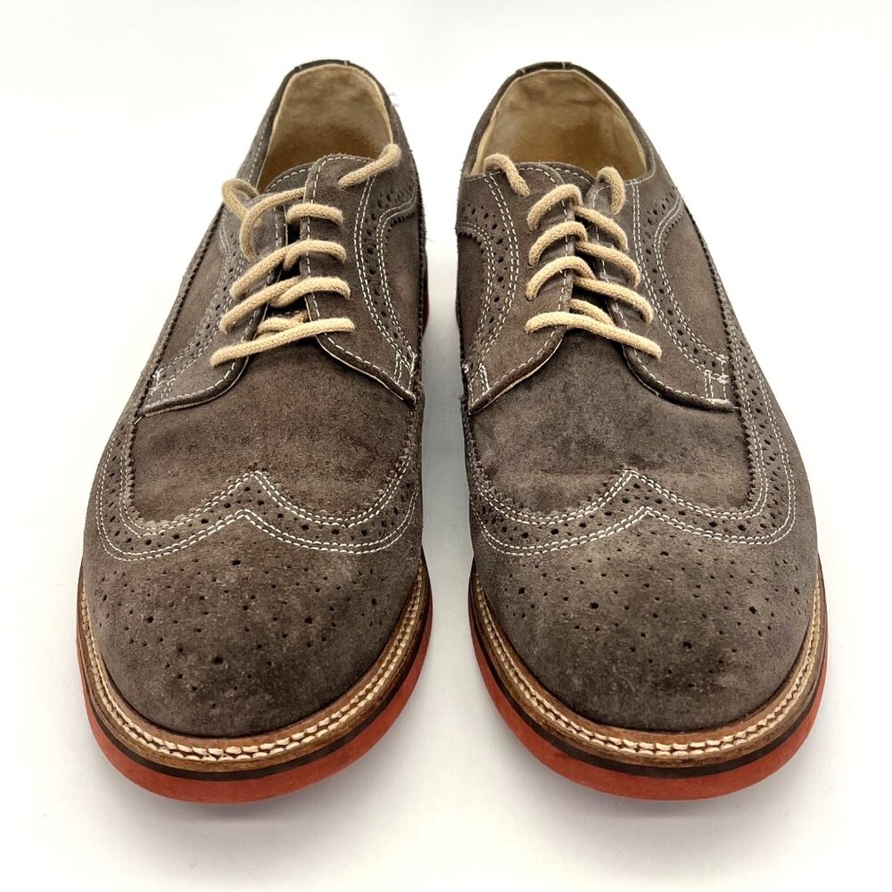1901 Derby Wingtip Oxford Shoes Mens 11.5M Gray Suede Leather Upper Nordstrom - Picture 2 of 16
